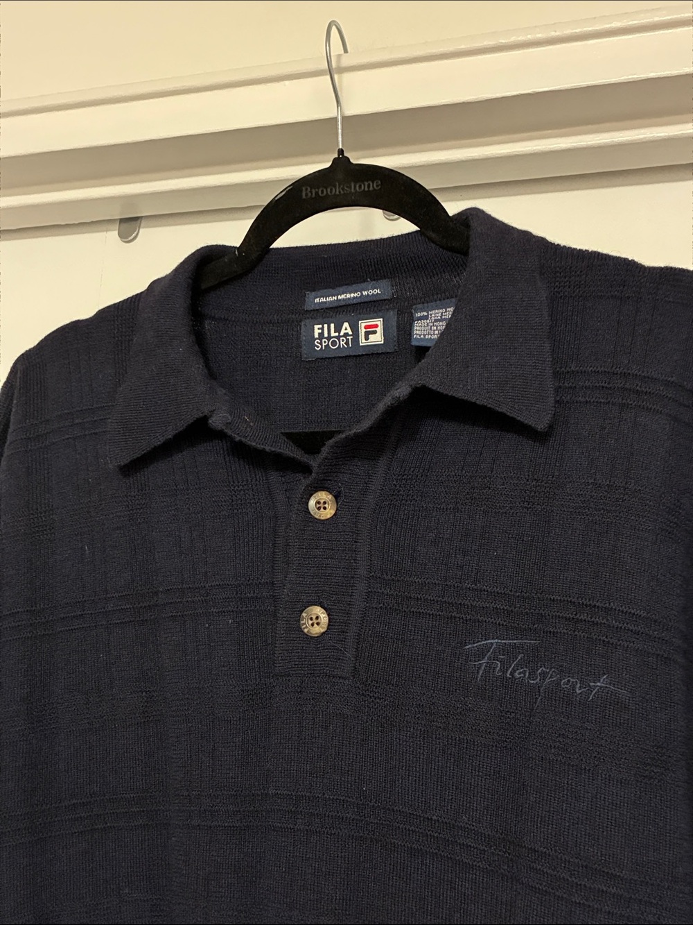 RARE Vintage Merino Wool Fila Sport Polo Sweater